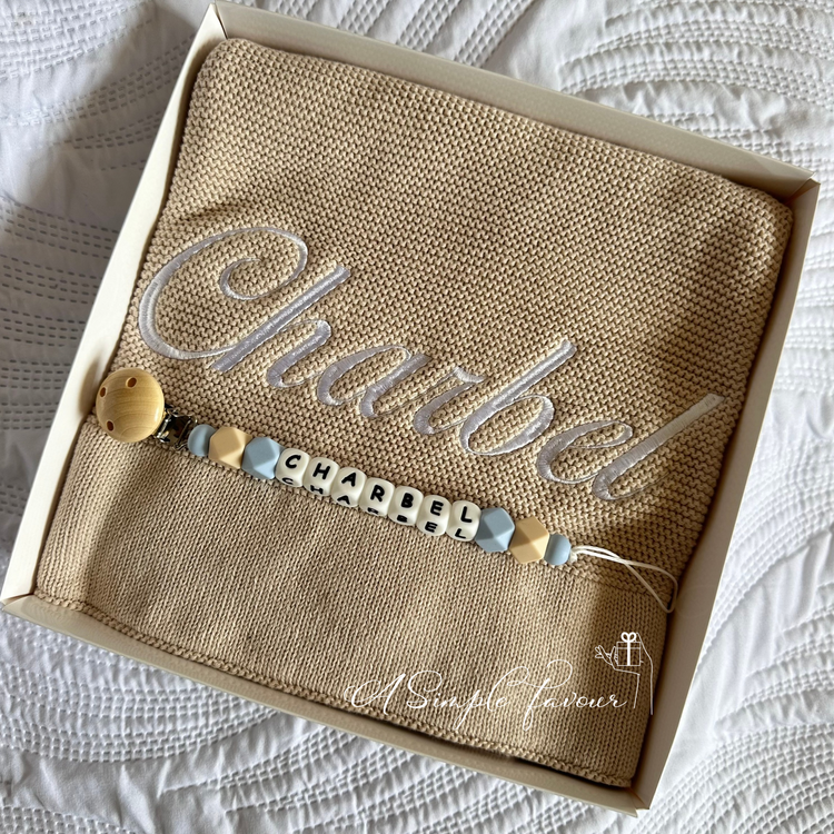 Personalised Luxe Baby Blanket Gift Set