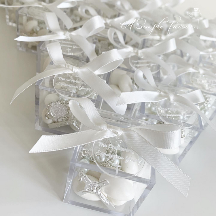 Mini Acrylic Rosary Box (Silver)