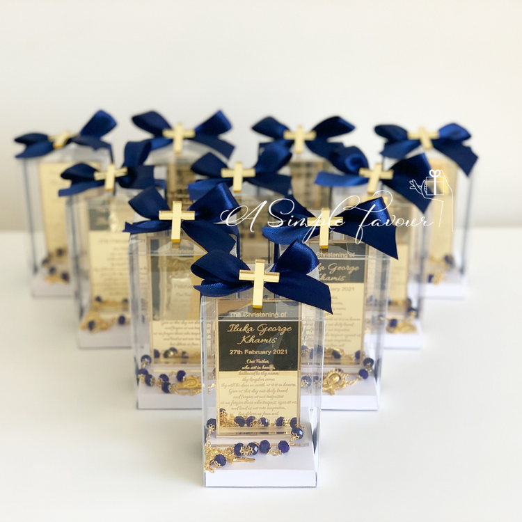 Personalised Acrylic Prayer with Rosary Bracelet