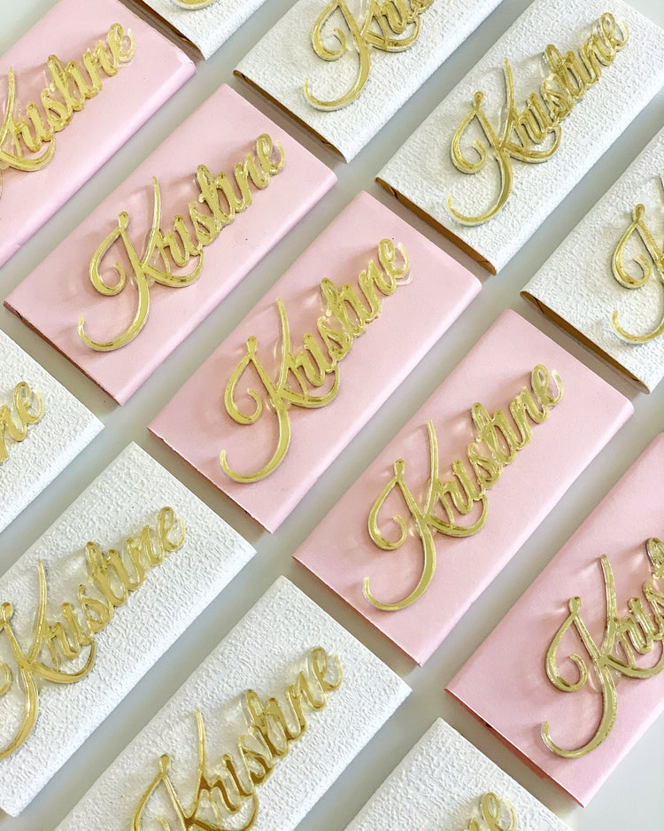 Acrylic Name Favour Chocolates