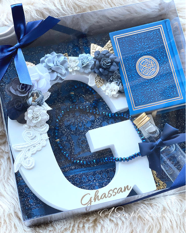 Kids Prayer Mat Floral Letter & Quran Gift