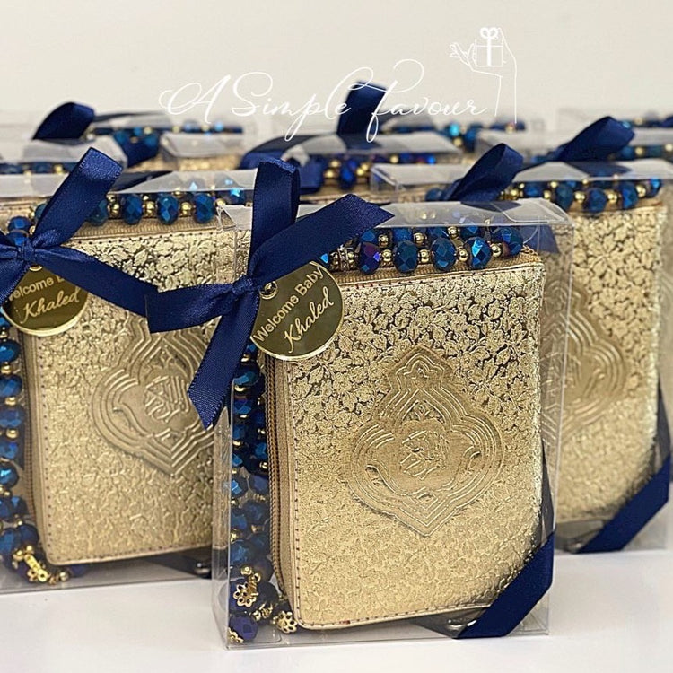 Gold Zip Quran with Masbaha Box
