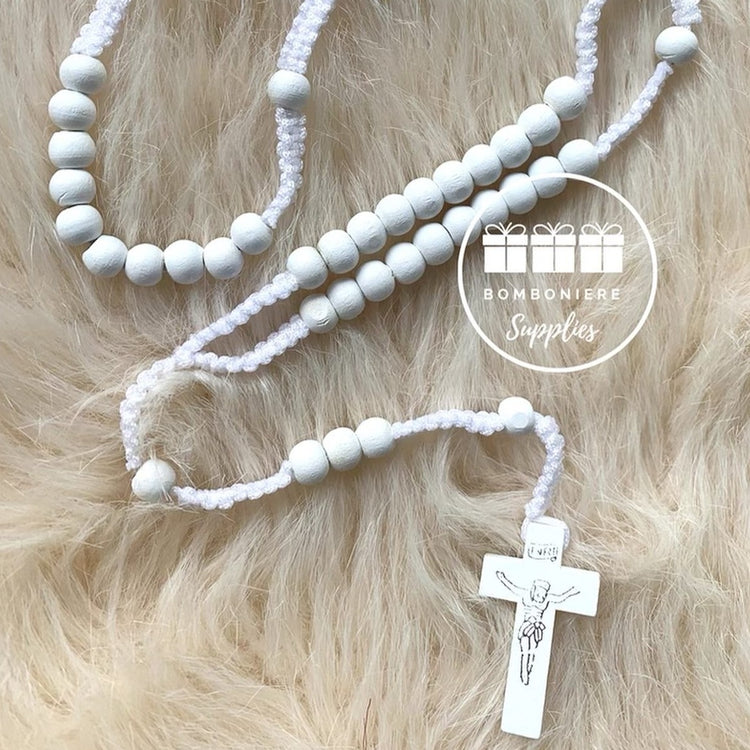 White Wooden Rosary