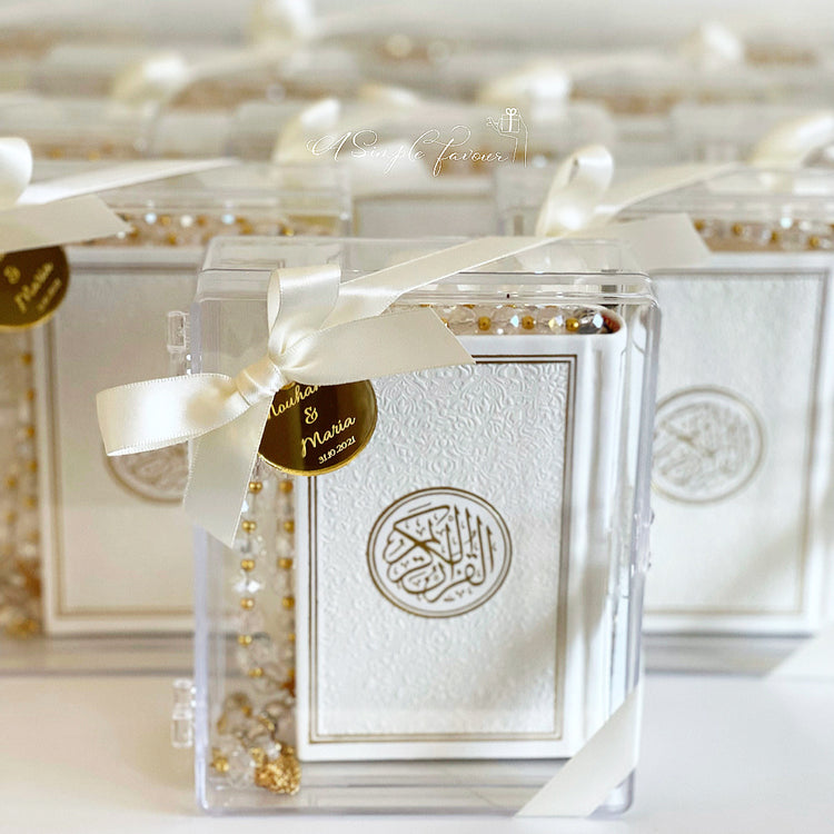 Acrylic Quran Box with Masbaha & Tag