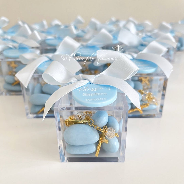 Mini Acrylic Rosary Box (Gold)