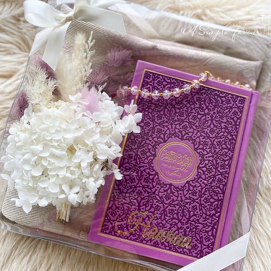 Rainbow Quran Gift Set with Preserved Florals